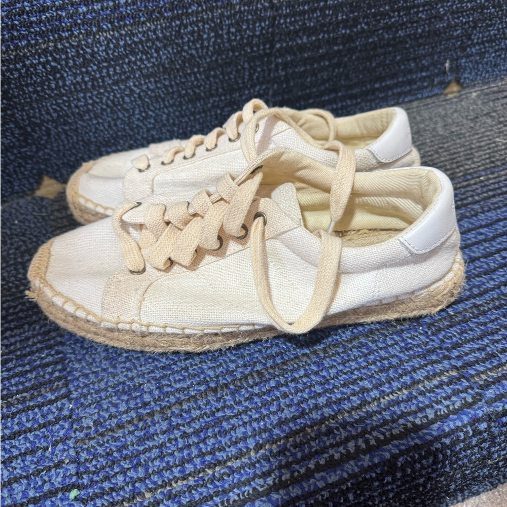 Soludos Canvas Espadrille Sneakers - Cream and Tan